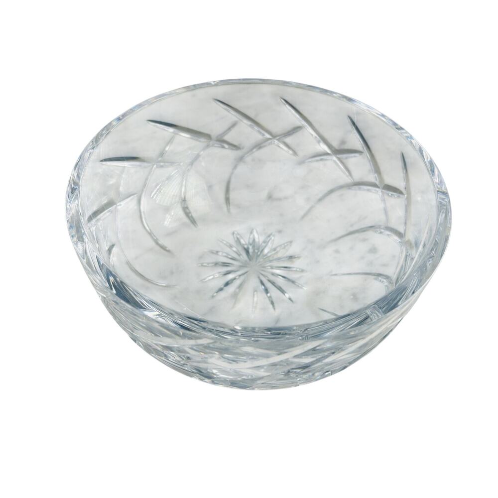 Crystal 8.5” Bowl Heavy Lead Centerpiece Serving Dish Home Decor Fruit Vintage